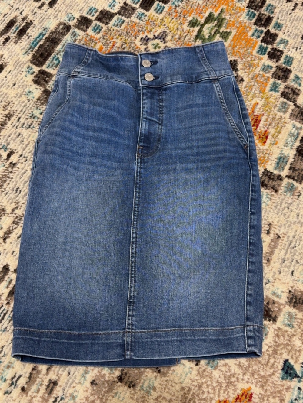 GAP High-Waist Blue Denim Pencil Skirt